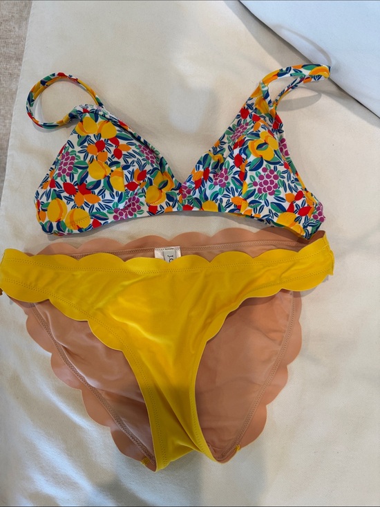 J. Crew Other - J. Crew Multicolor Floral Bikini Top with Nude Scallop Bottom
